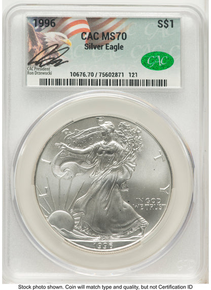 1996 Silver Eagle Ron Drzewucki CACG MS70