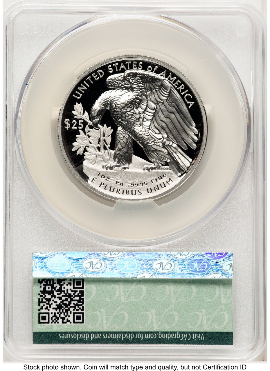 2024-W Palladium Eagle 1 oz First Day of Delivery Ron Drzewuki CACG PR70 (771963050)