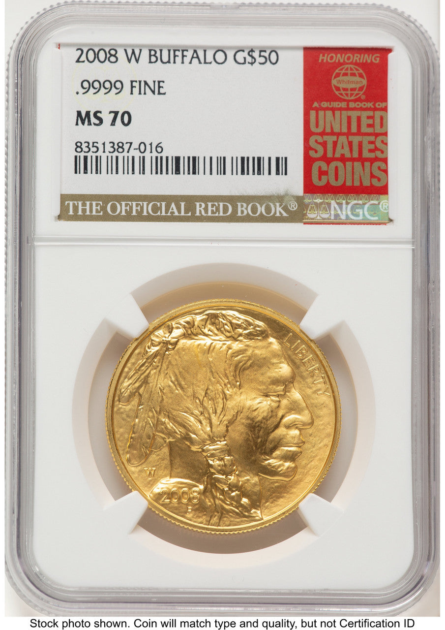 2008-W Burnished Gold Buffalo 1 oz Red Book NGC MS70 (772124014)