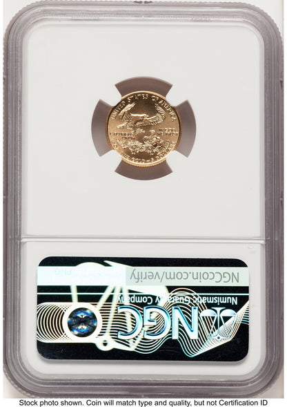 1999-W Gold Eagle 1/10 oz Unfinished Proof Dies Brown Label NGC PF69