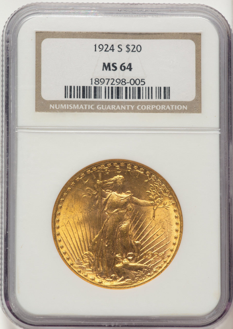 1924-S $20 Saint-Gaudens Double Eagle NGC MS64