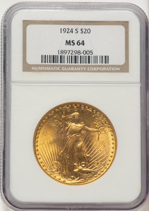 1924-S $20 Saint-Gaudens Double Eagle NGC MS64