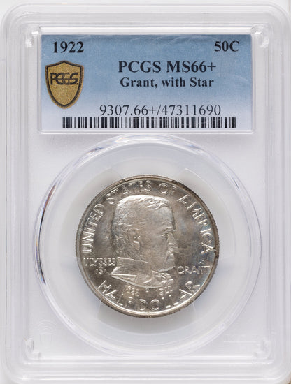 1922 50C Grant With Star Commemorative Silver PCGS MS66+