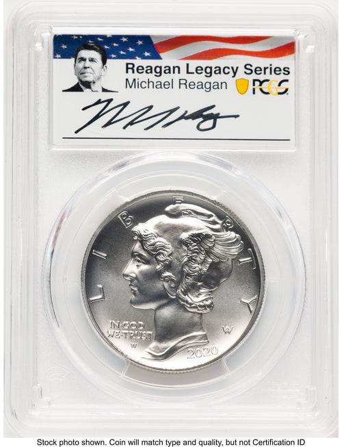 2020-W Palladium Eagle 1 oz Burnished Reagan Legacy Series Michael Reagan Picture PCGS MS70