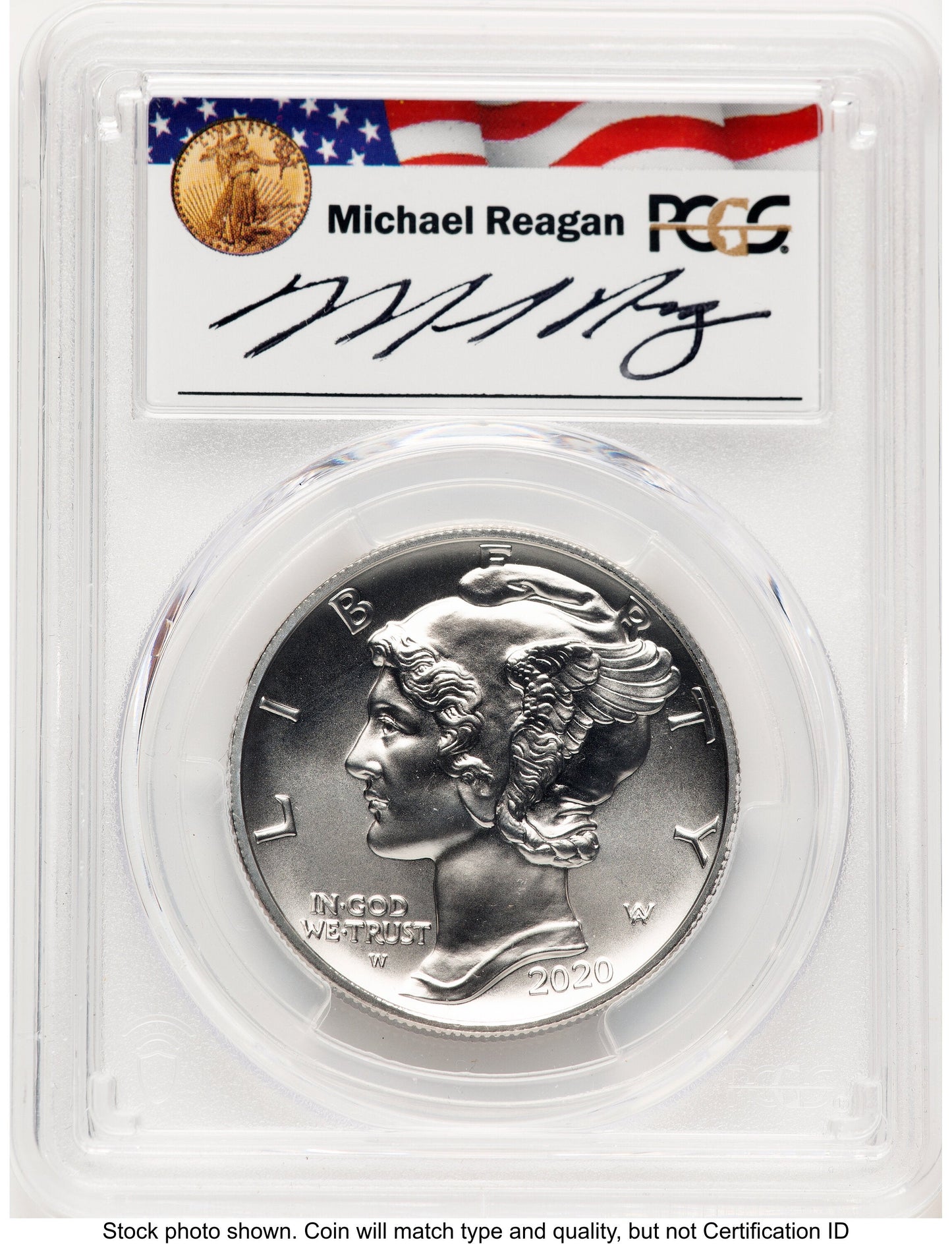 2020-W Palladium Eagle 1 oz Burnished Reagan Legacy Series Michael Reagan PCGS MS70