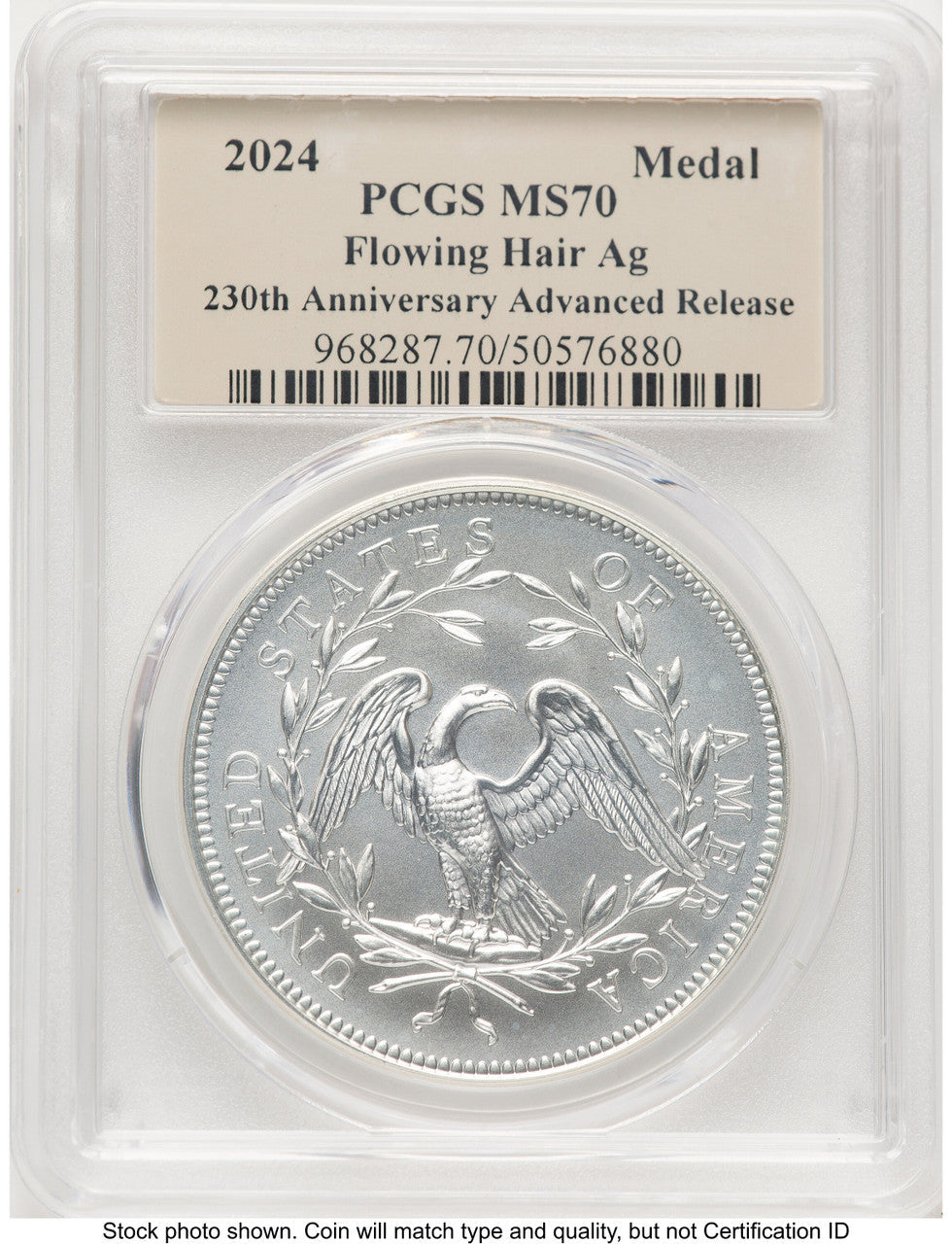 2024-(P) Silver 230th Anniversary Flowing Hair Medal AR Thomas Cleveland Art Deco Modern Commemoratives PCGS MS70 (772852082)
