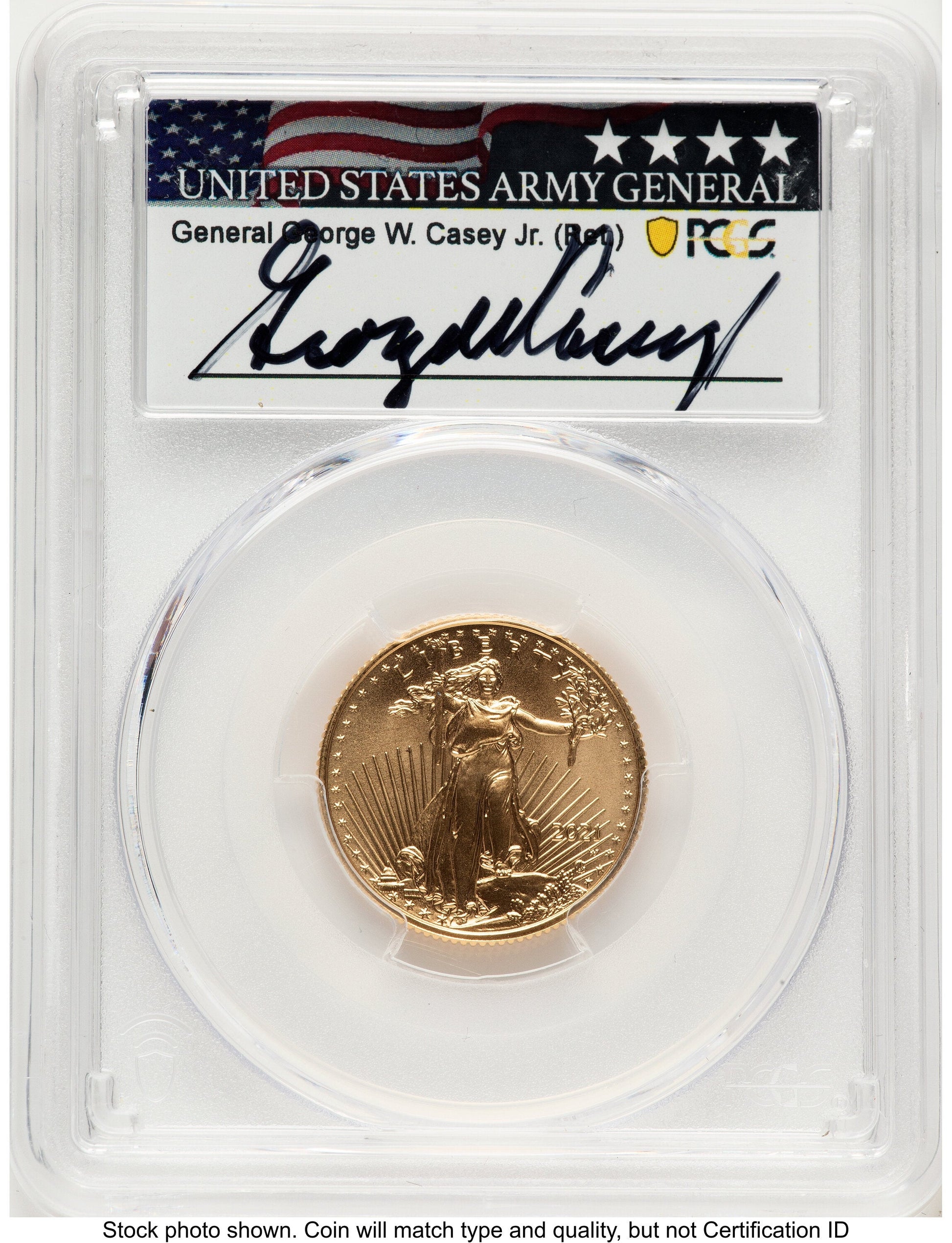2021-W TY2 Gold Eagle 1/4 oz Unfinished Proof Dies George Casey PCGS PR70