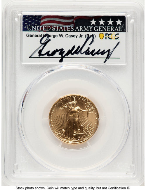 2021-W TY2 Gold Eagle 1/4 oz Unfinished Proof Dies George Casey PCGS PR70