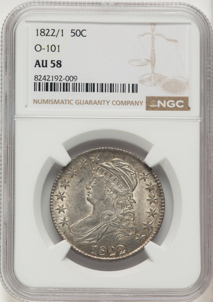 1822/1 50C O-101 Bust Half Dollar NGC AU58