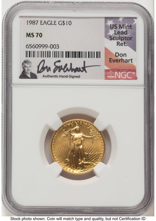 1987 Gold Eagle 1/4 oz Don Everhart NGC MS70