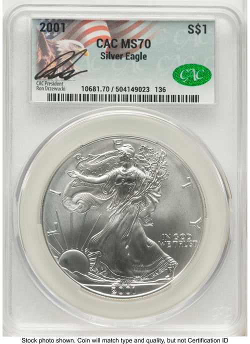2001 Silver Eagle Ron Drzewucki CACG MS70