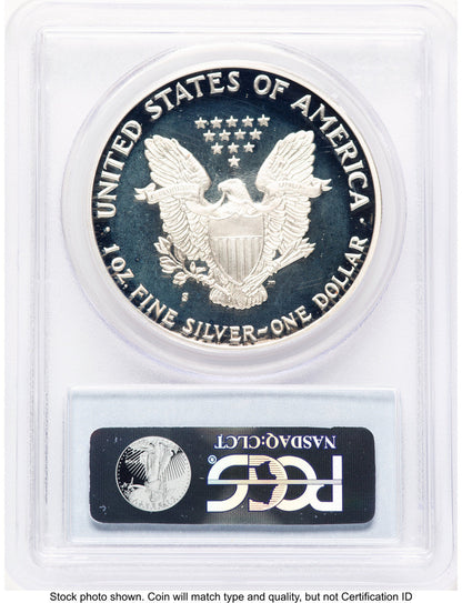 1986-S Proof Silver Eagle 1 oz Blue Label PCGS PR70 (773288022)