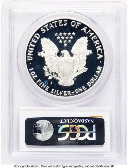 1986-S Proof Silver Eagle 1 oz Blue Gradient PCGS PR70