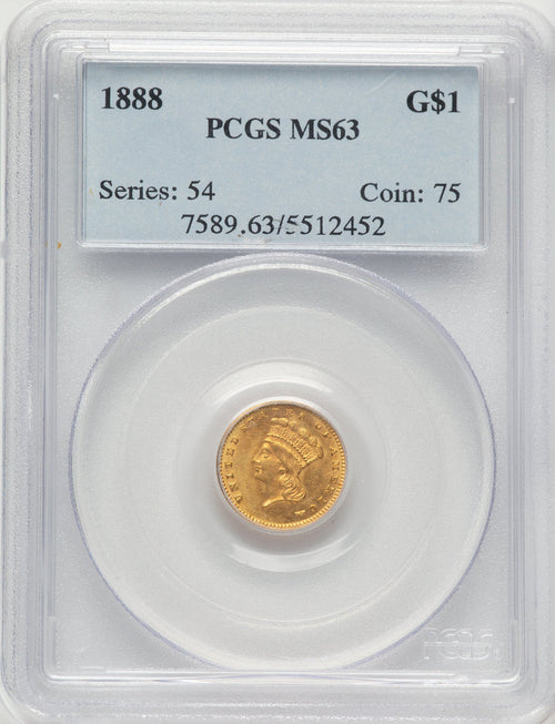 1888 G$1 Gold Dollar PCGS MS63