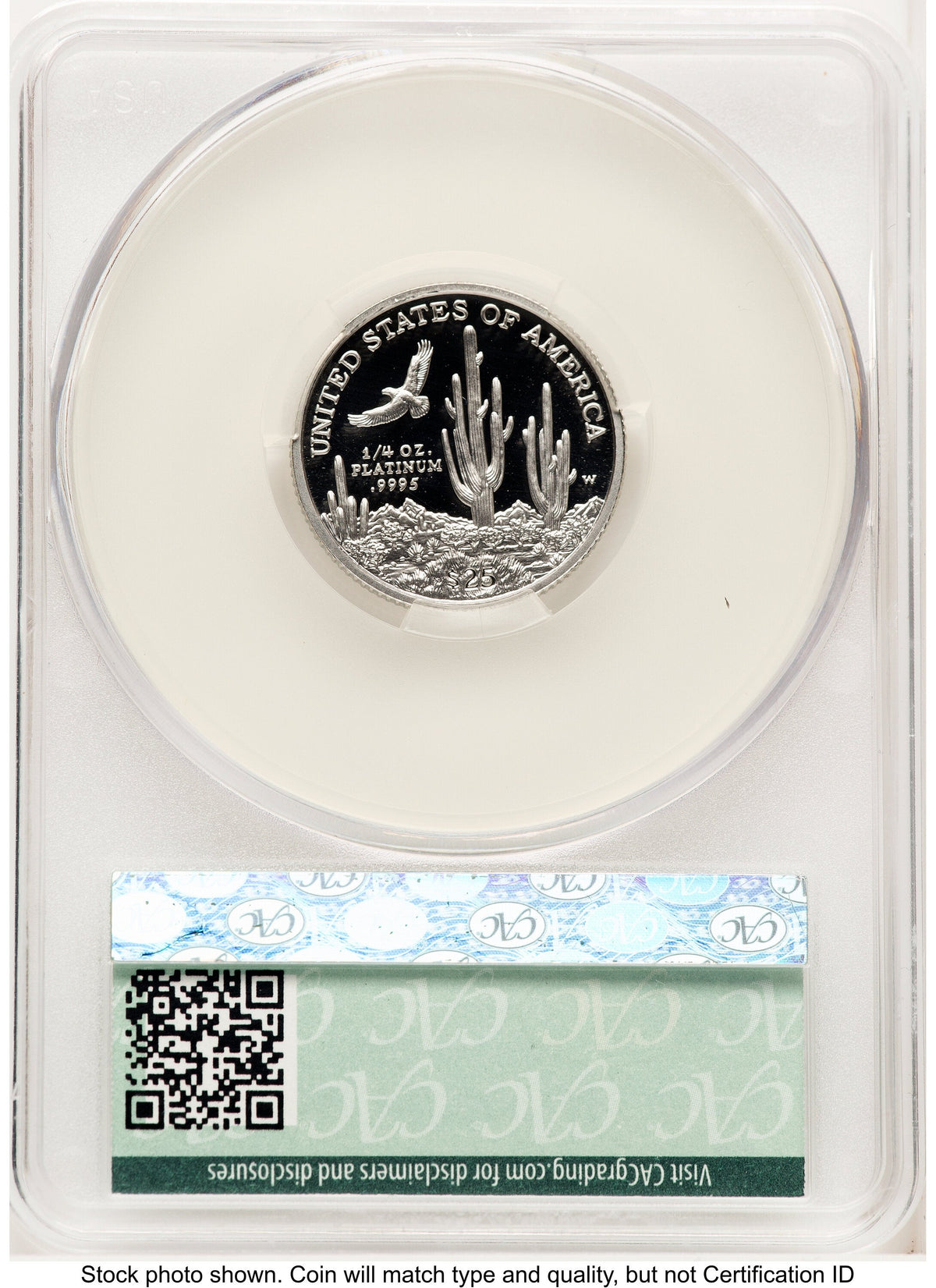 2001-W Proof Platinum Eagle 1/4 oz Non Designation CACG PR70