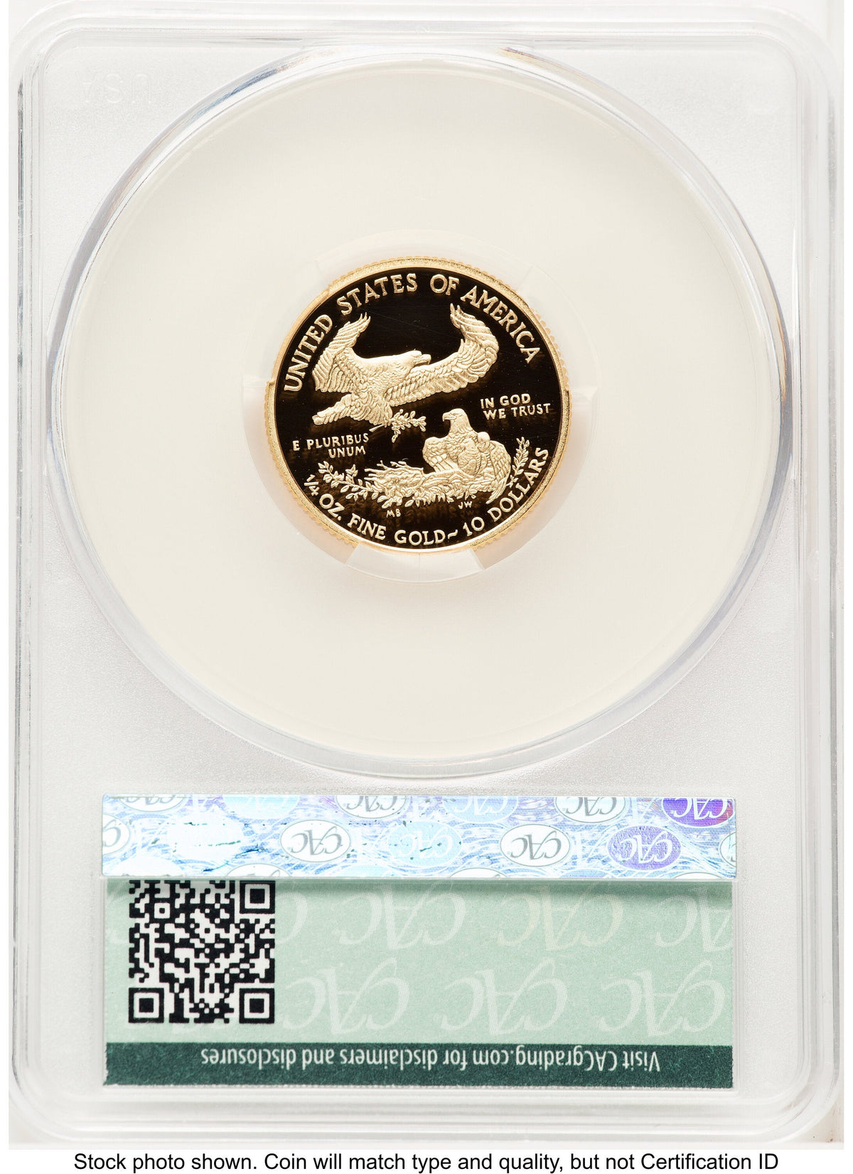 2010-W Proof Gold Eagle 1/4 oz Non Designation CACG PR70