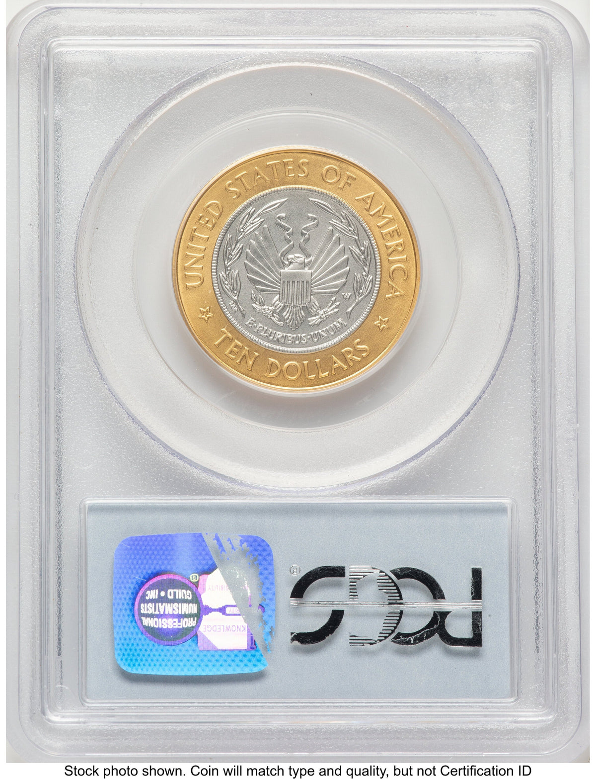 2000-W $10 Library of Congress Bi-Metallic Gold 0.2509 oz and Platinum 0.2509 oz Blue Label Modern Issues PCGS MS70