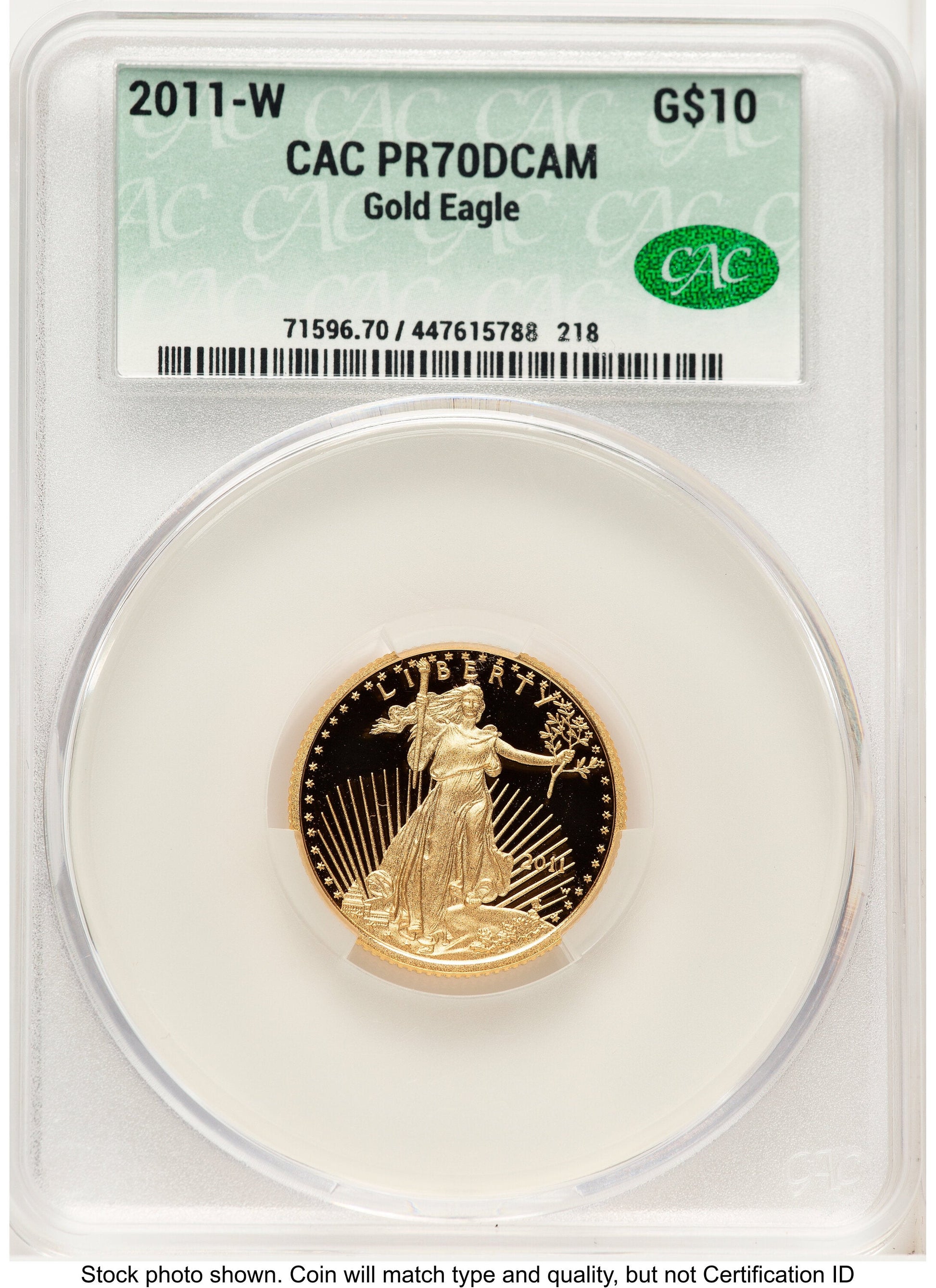 2011-W Proof Gold Eagle 1/4 oz Non Designation CACG PR70