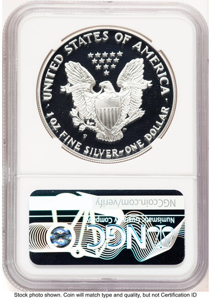 1993-P Proof Silver Eagle 1 oz Brown Label NGC PF70