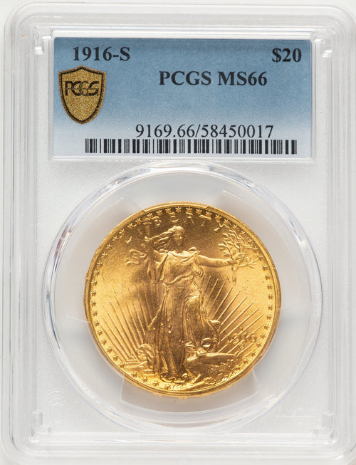 1916-S $20 Saint-Gaudens Double Eagle PCGS MS66