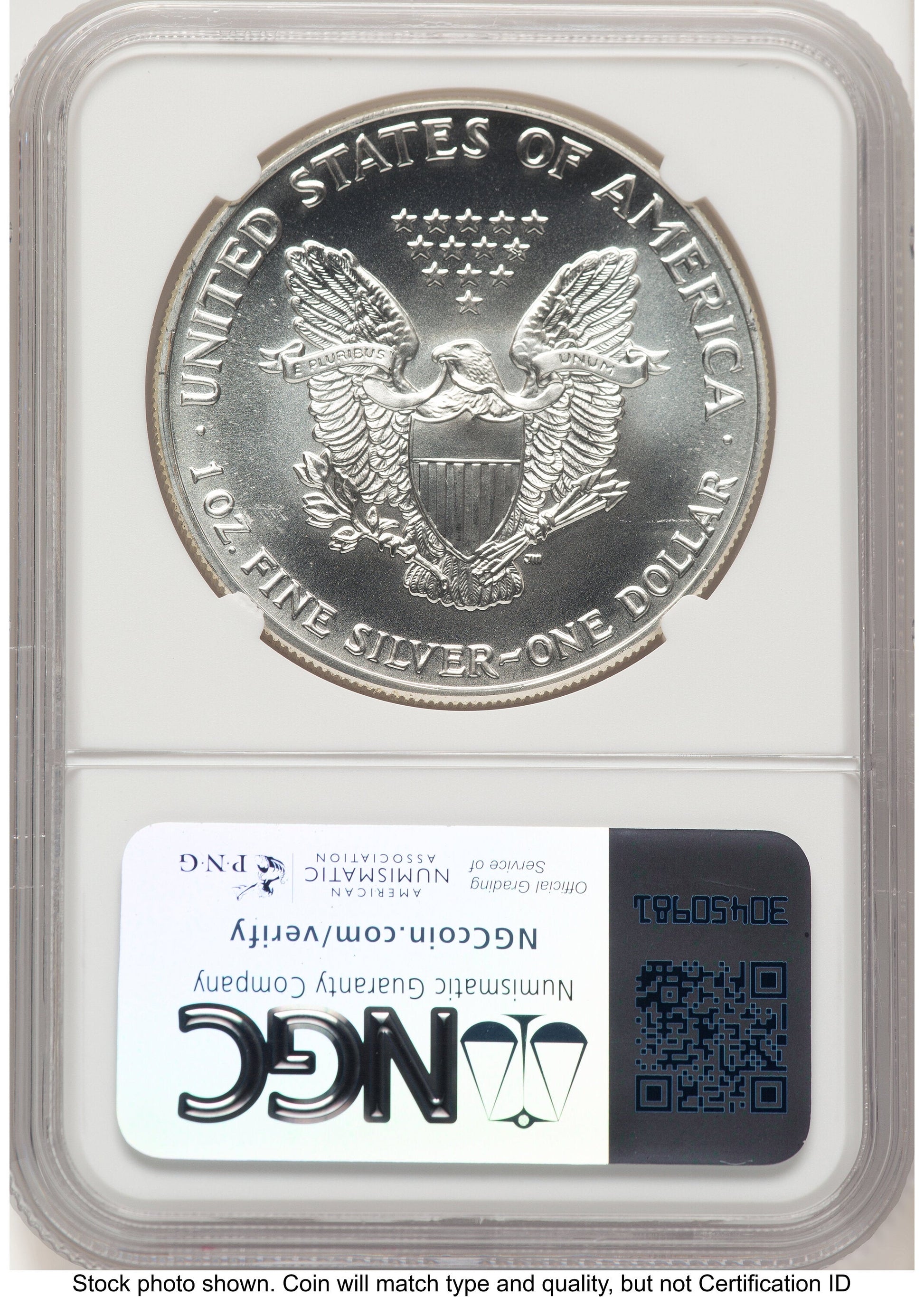 1992 Silver Eagle Brown Label NGC MS70