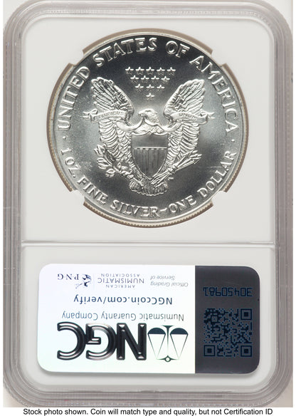 1992 Silver Eagle Brown Label NGC MS70