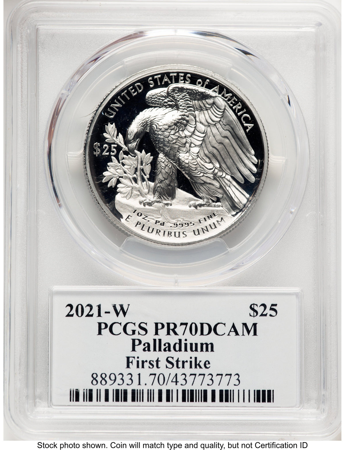 2021-W Palladium Eagle 1 oz FS Adolph Weinman PCGS PR70