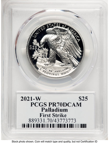 2021-W Palladium Eagle 1 oz FS Adolph Weinman PCGS PR70