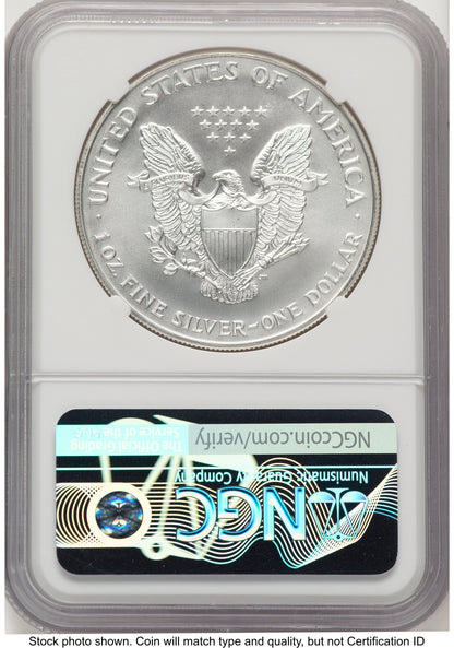 1999 Silver Eagle Brown Label NGC MS70