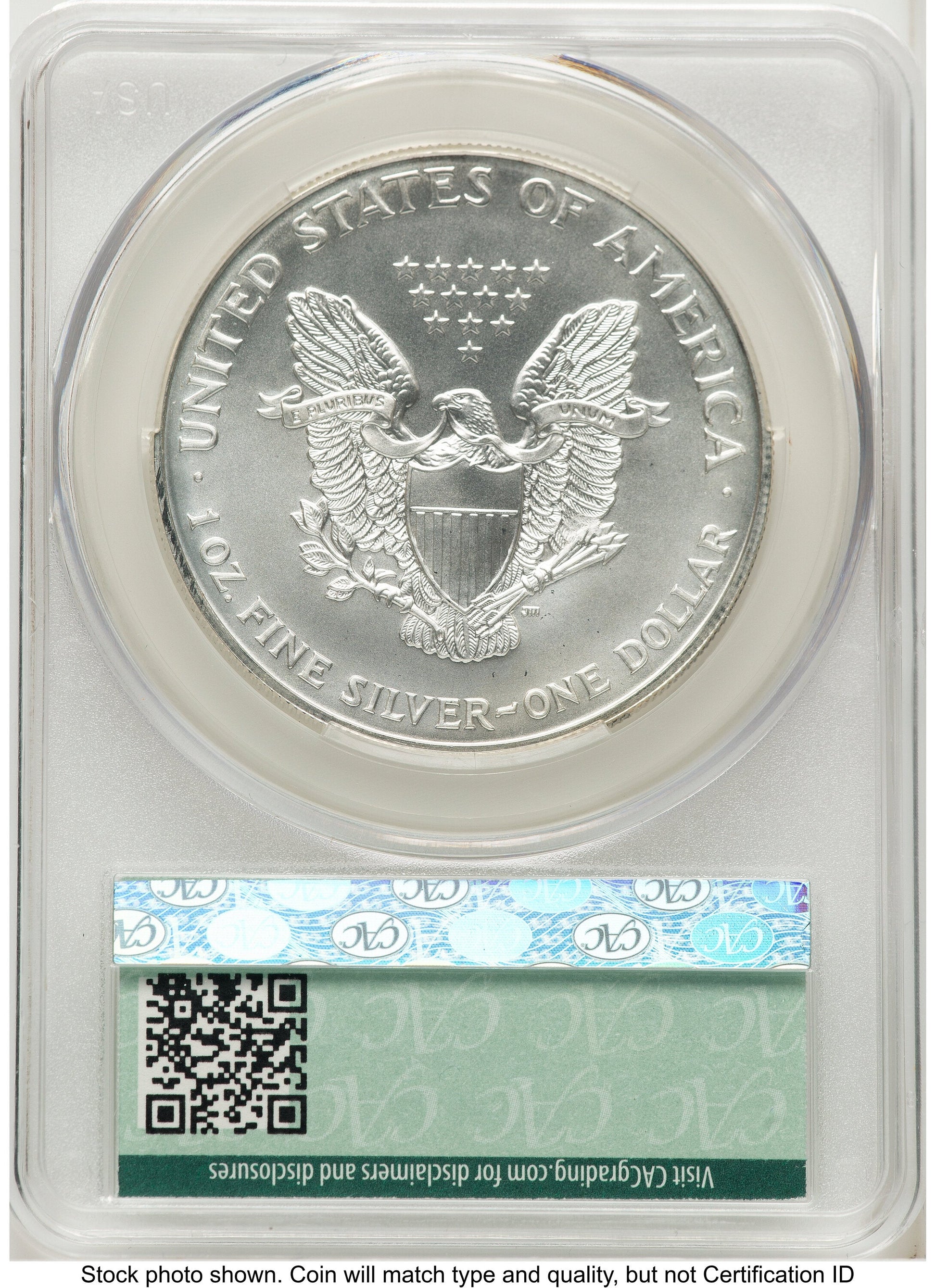 1999 Silver Eagle Non Designation CACG MS70