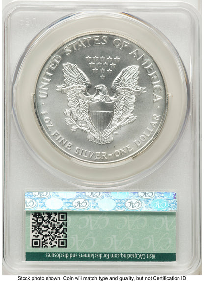 1999 Silver Eagle Non Designation CACG MS70
