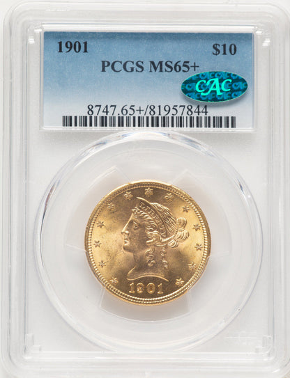 1901 $10 CAC Liberty Eagle PCGS MS65+