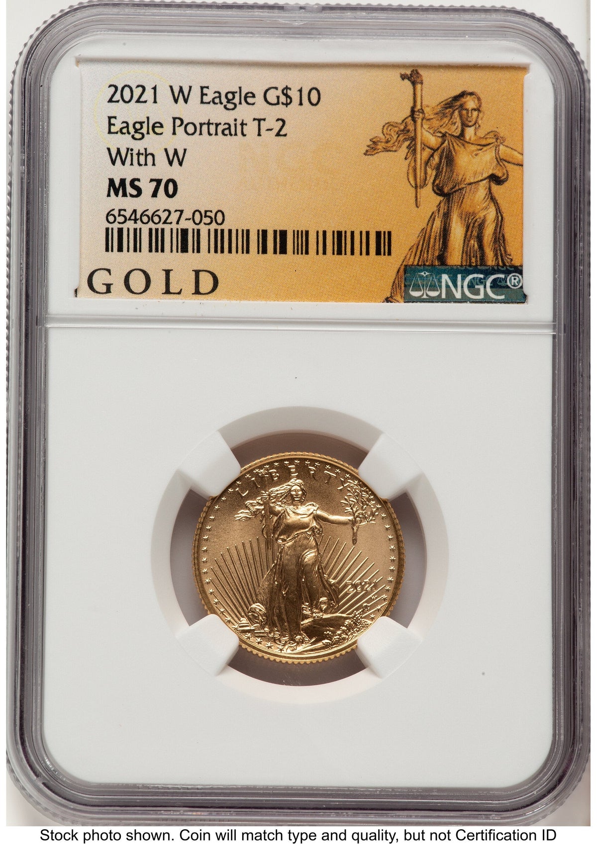 2021-W TY2 Gold Eagle 1/4 oz Unfinished Proof Dies American Liberty Series Label NGC PF70