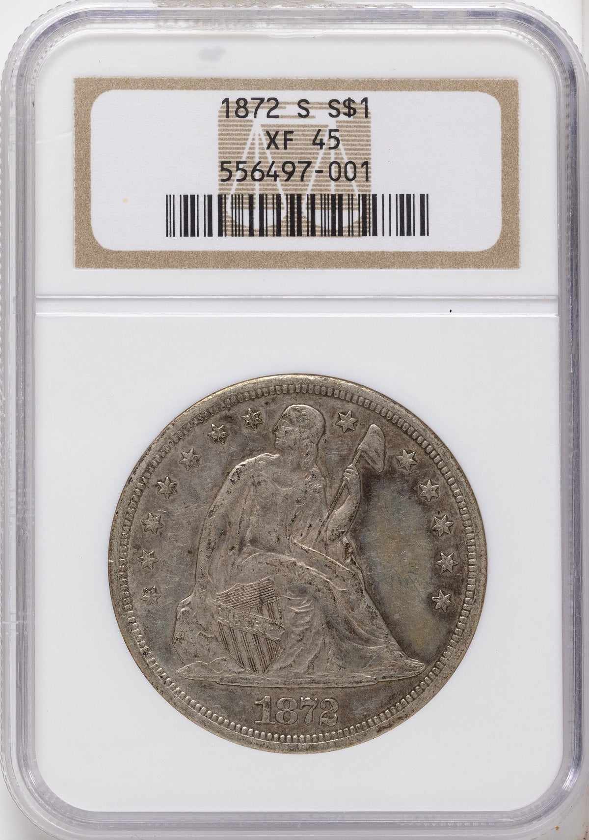 1872-S Seated Dollar NGC XF45