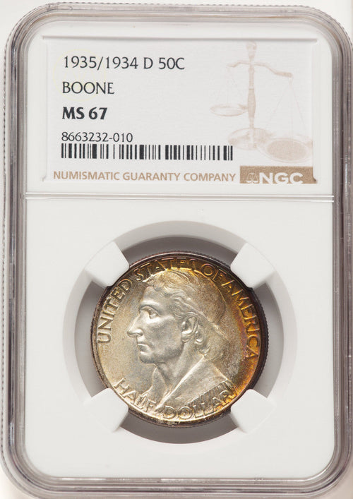 1935/34-D 50C Boone Commemorative Silver NGC MS67 (776273010)