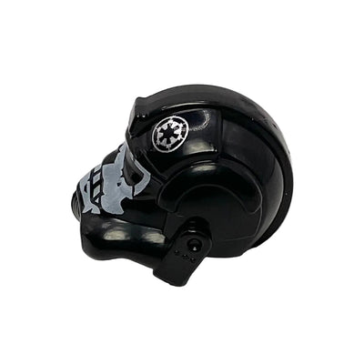 Minifigure, Headgear Helmet SW Stormtrooper Type 2 Black Ace Skull Pattern, Part# 87556pb10
