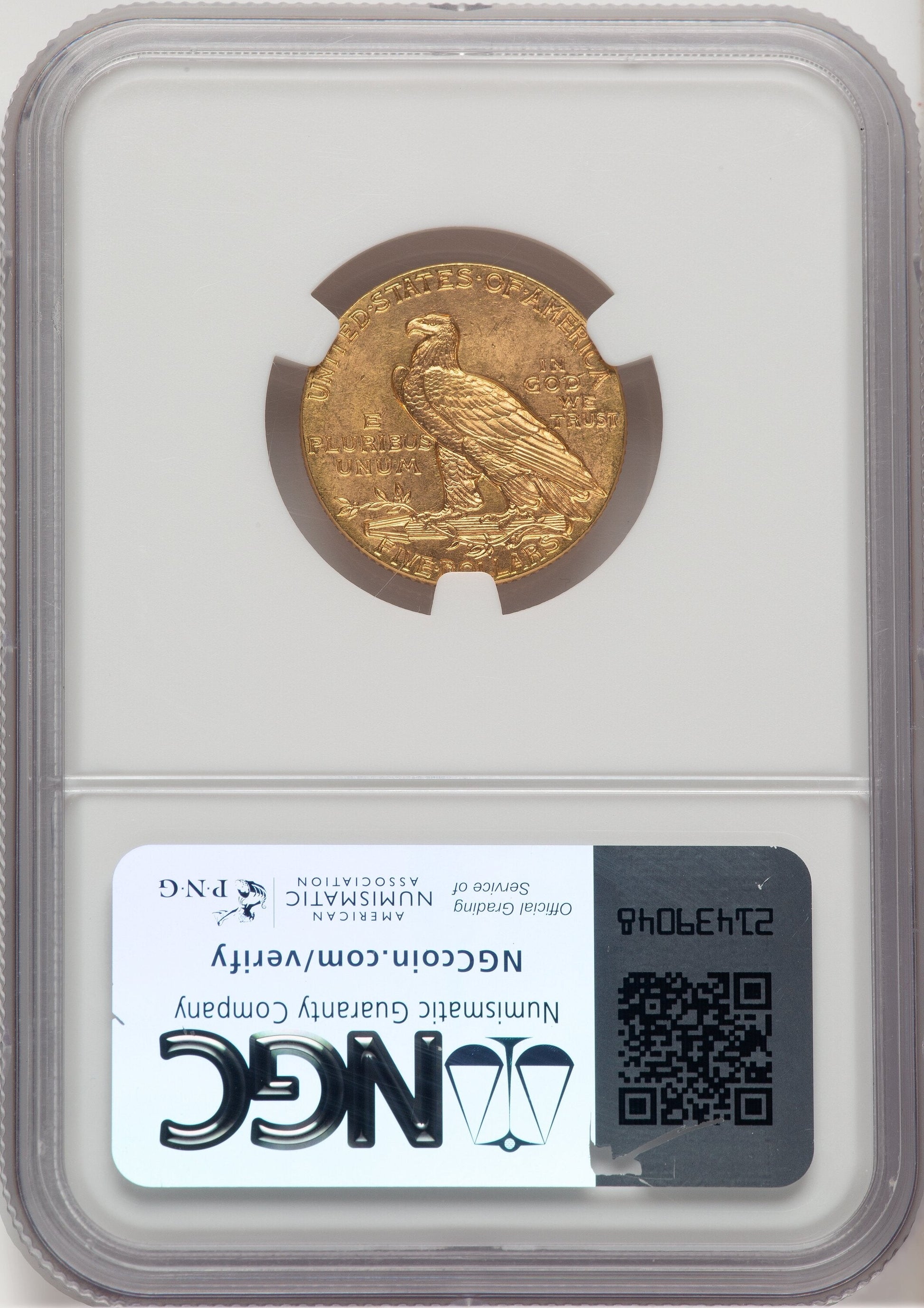 1915 $5 Indian Half Eagle NGC MS65