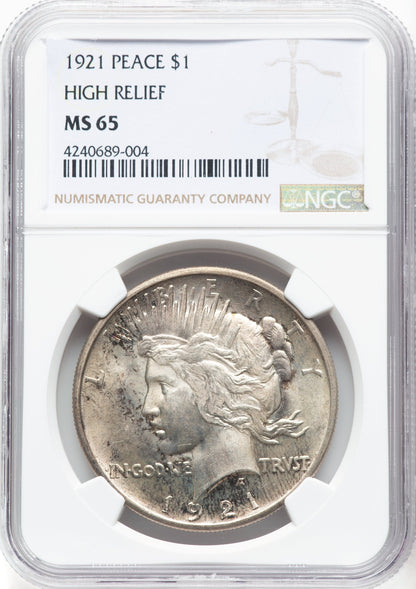 1921 Peace Dollar NGC MS65