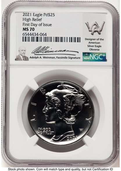 2021 Palladium Eagle 1 oz FDI Adolph Weinman NGC MS70