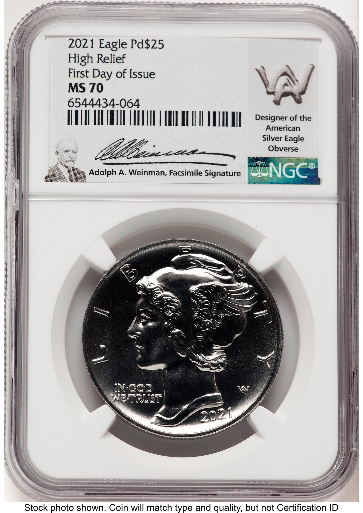 2021 Palladium Eagle 1 oz FDI Adolph Weinman NGC MS70