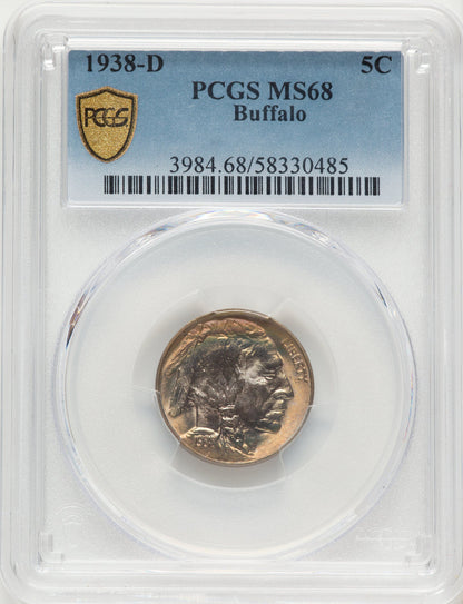 1938-D 5C Buffalo Buffalo Nickel PCGS MS68