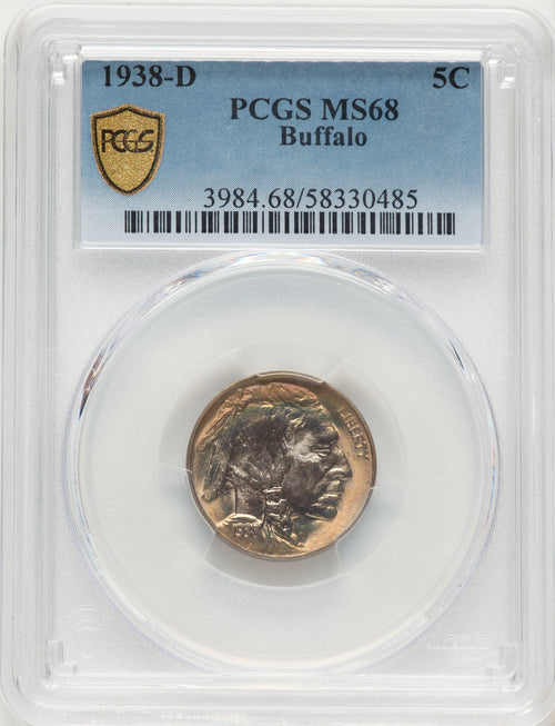 1938-D 5C Buffalo Buffalo Nickel PCGS MS68