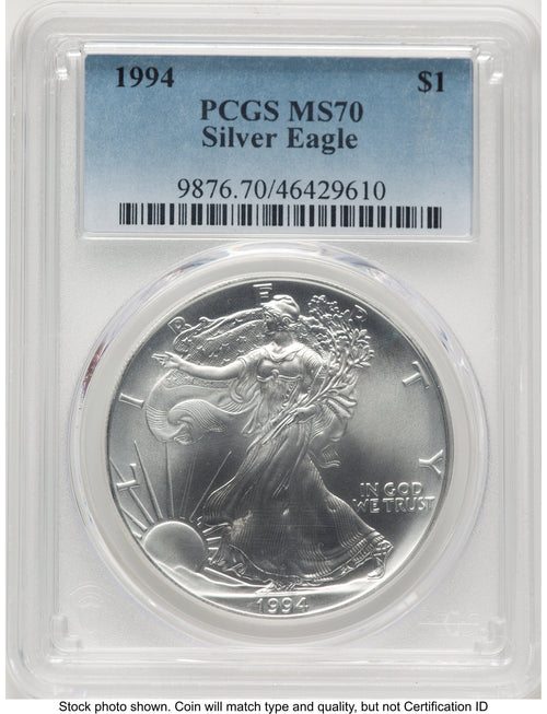 1994 Silver Eagle Blue Gradient PCGS MS70