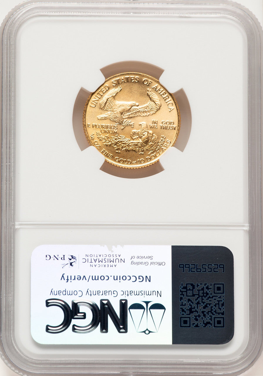 1987 $10 Quarter-Ounce Gold Eagle NGC MS70 (777120012)