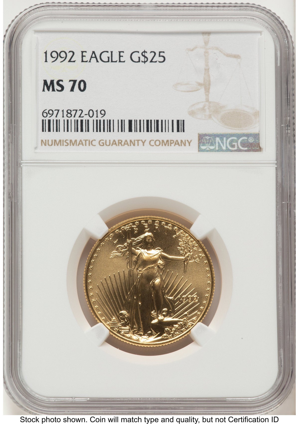 1992 Gold Eagle 1/2 oz Brown Label NGC MS70