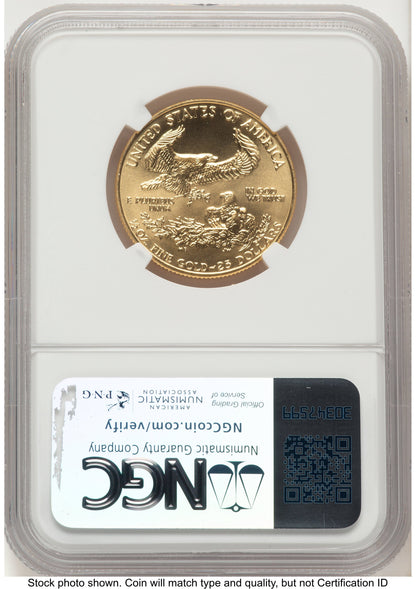 1992 Gold Eagle 1/2 oz Brown Label NGC MS70
