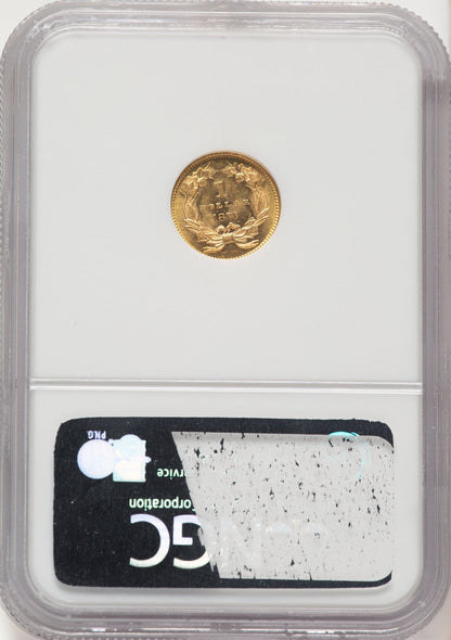 1873 G$1 OPEN 3 Gold Dollar NGC MS63