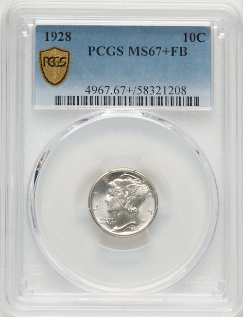 1928 10C FB Mercury Dime PCGS MS67+