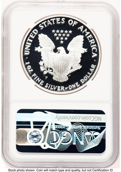 1993-P Proof Silver Eagle 1 oz Thomas Uram NGC PF70
