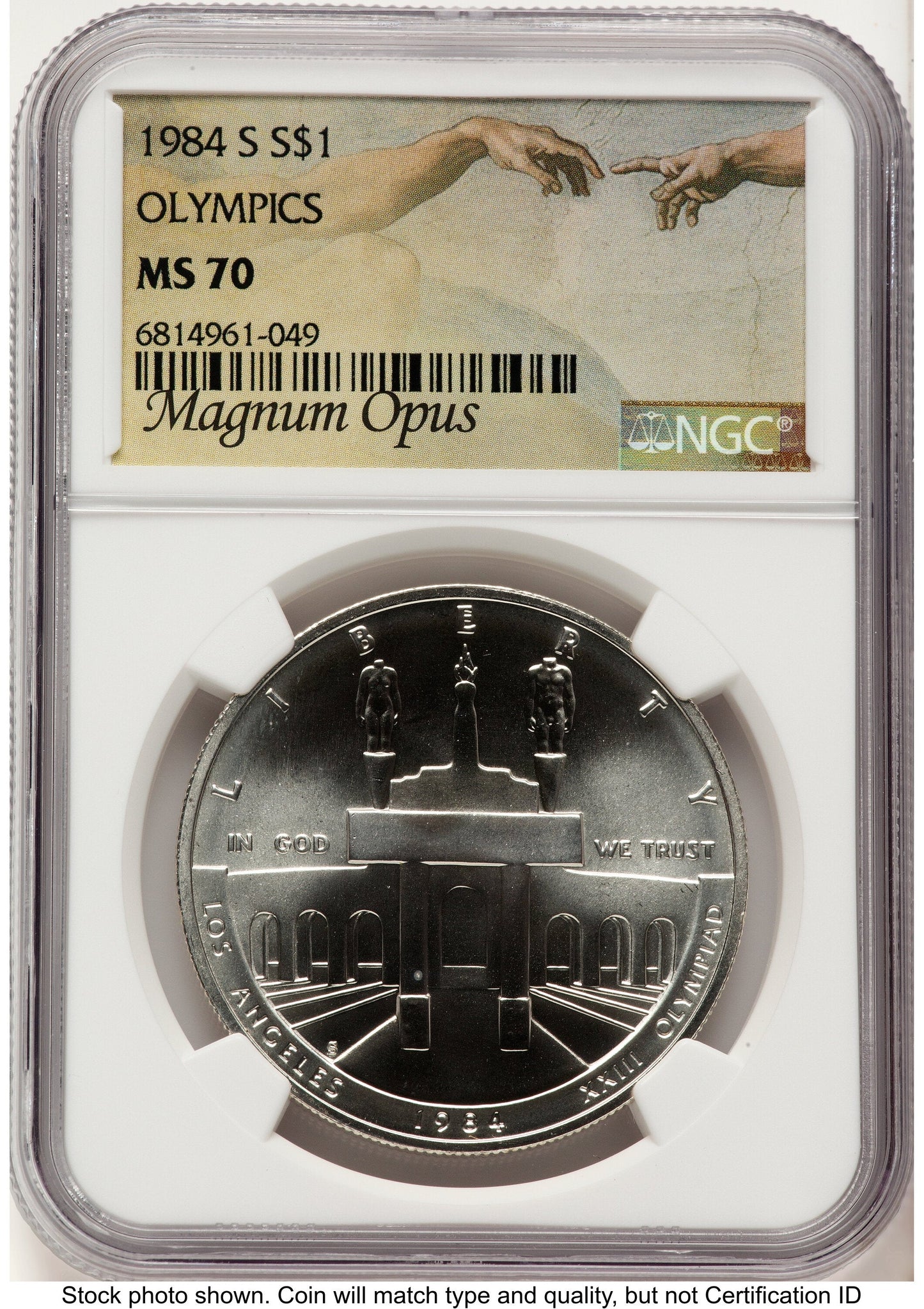 1984-S Olympics Silver Commemorative Magnum Opus Modern Issues NGC MS70